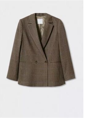 Mango houndstooth suit blazer